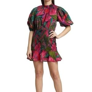 Farm Rio Women's Midnight Leaves Mini Dress - Size Medium